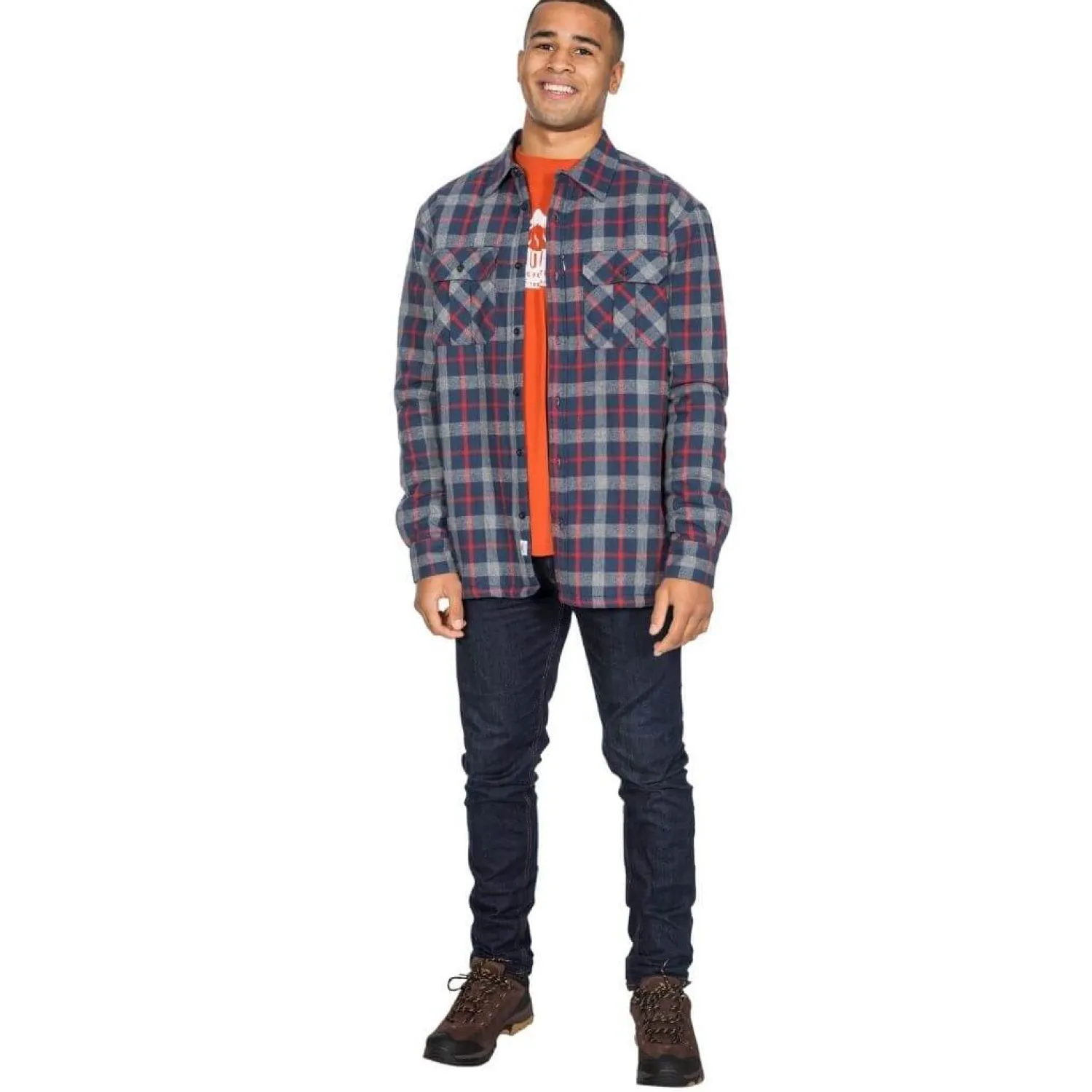 Cheap Trespass Fleece Skjorte Til Herre - Rapeseed - Navy Check