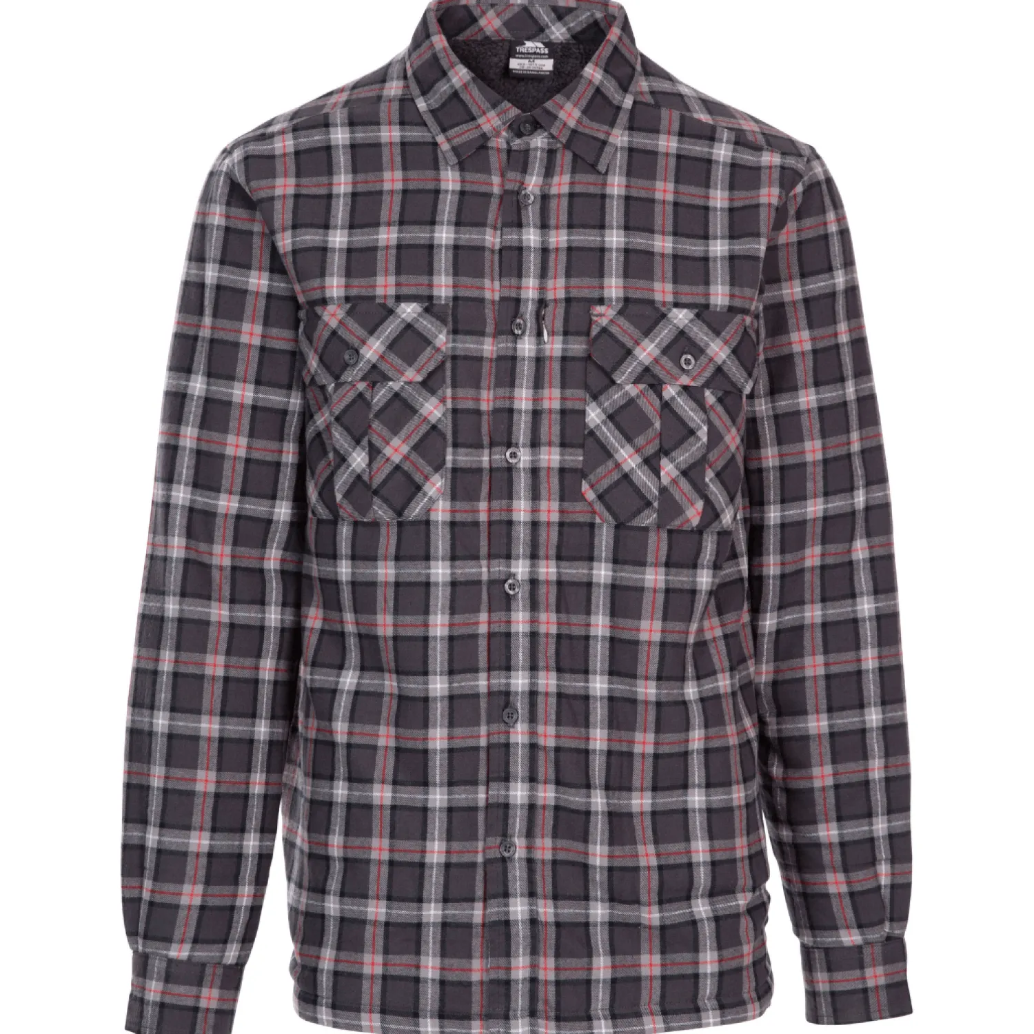 Clearance Trespass Fleece Skjorte Til Herre - Rapeseed - Gra