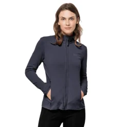 Sale Jack Wolfskin Fleecetroje Til Dame - Peak Grid Fleece W - Gra