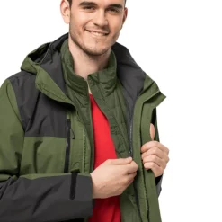 Flash Sale Jack Wolfskin Jakke Til Herre - Jasper 3-In-1 Jacket M - Gron