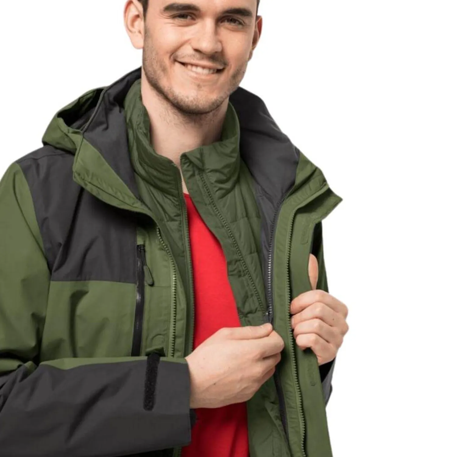 Flash Sale Jack Wolfskin Jakke Til Herre - Jasper 3-In-1 Jacket M - Gron