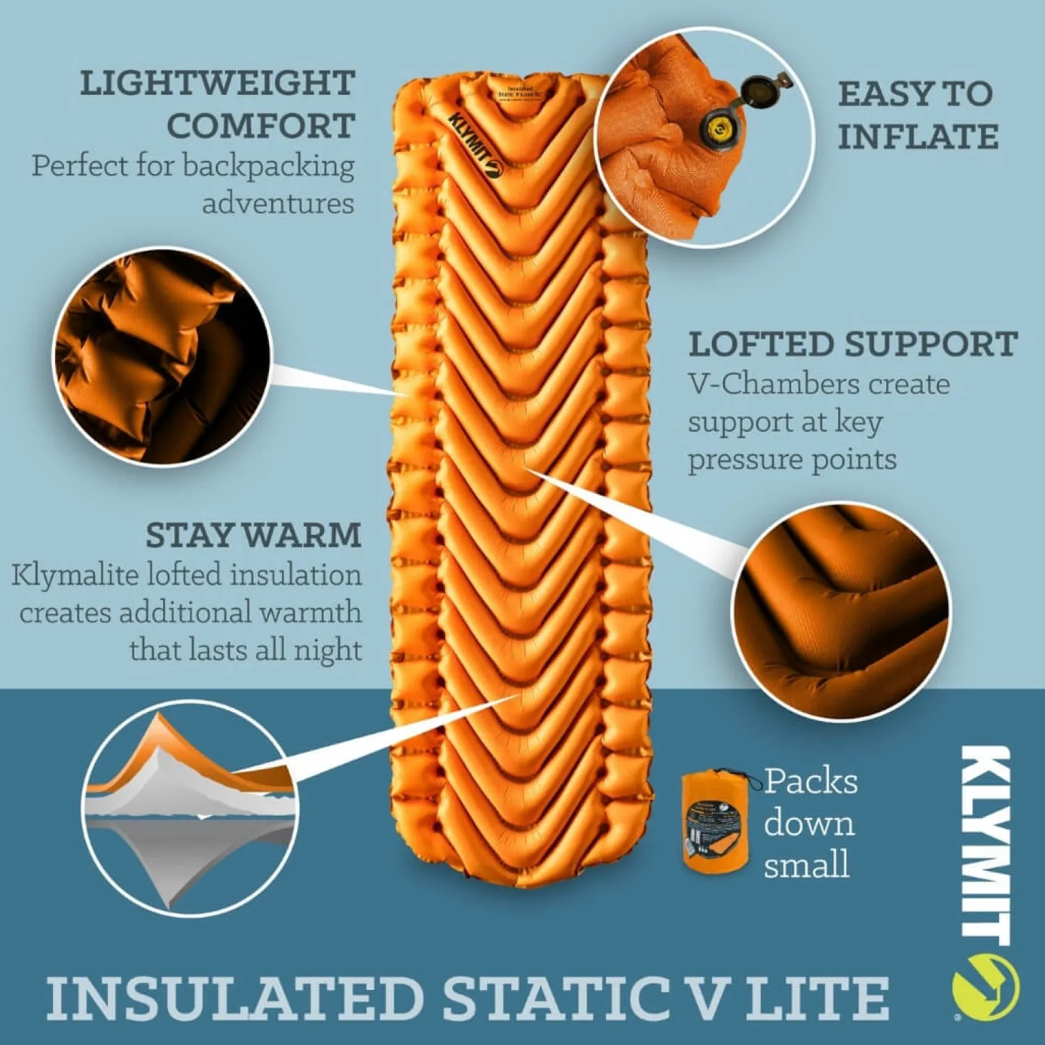 Best Sale Klymit Letvaegtig Liggeunderlag - Insulated Static V Lite