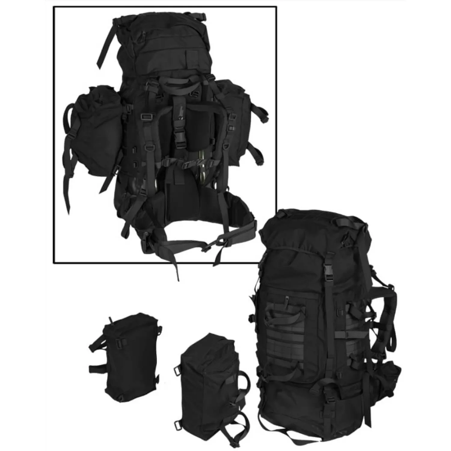 Store Mil-Tec Rygsaek - Teesar - 100 Liter - Sort